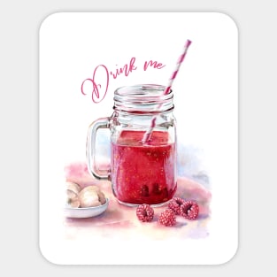 Summer Raspberry Drink Sticker